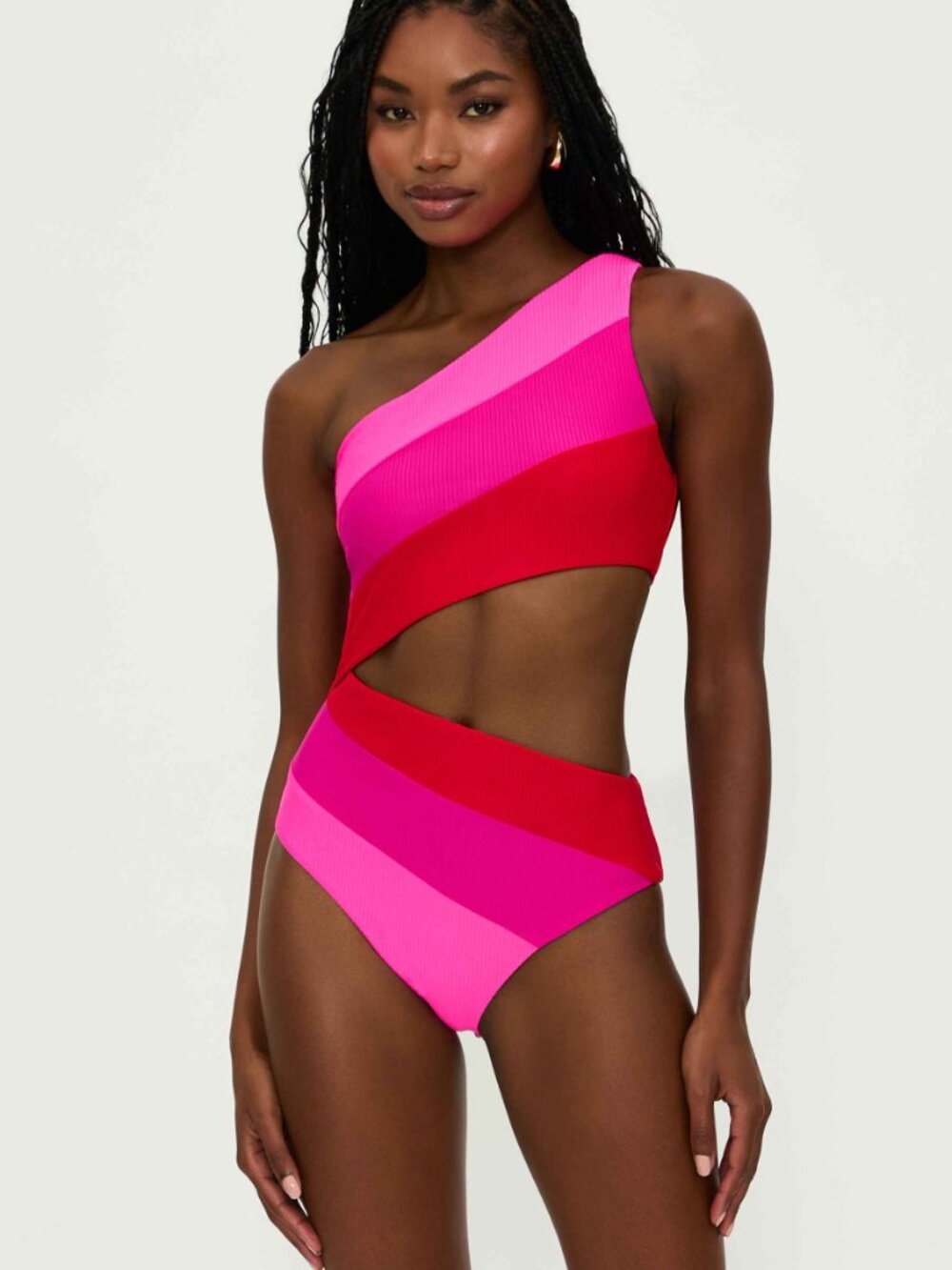 Beach Riot Joyce One Piece Fuchsia Red Neon Pink